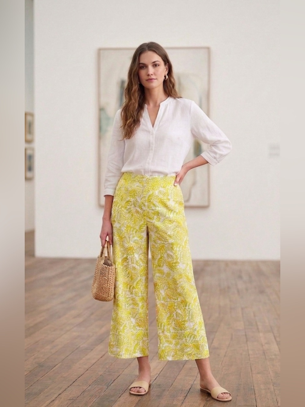 Jessica Simpson Linen Blend Cropped Pants
